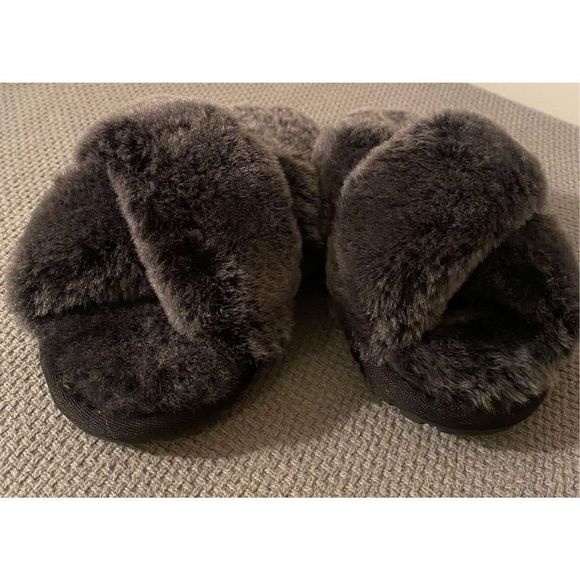 EMU AUSTRALIA SLIPPERS Slip On Gray Mayberry Sheepskin Fuzzy slipper shoes sz W - Picture 2 of 11